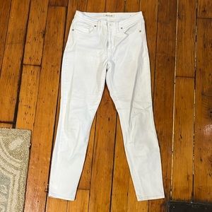 Madewell White Jeans 9” high riser skinny size 27